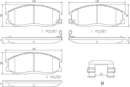 Brembo P30013N - Kit de plaquettes de frein, frein à disque cwaw.fr