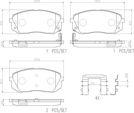 Brembo P30039N - Kit de plaquettes de frein, frein à disque cwaw.fr