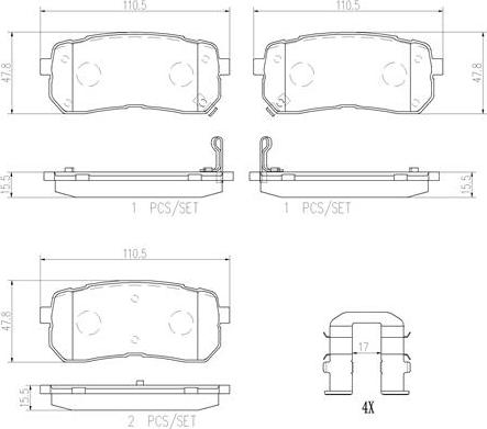 Brembo P30035N - Kit de plaquettes de frein, frein à disque cwaw.fr