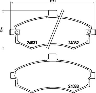 Brembo P 30 020 - Kit de plaquettes de frein, frein à disque cwaw.fr