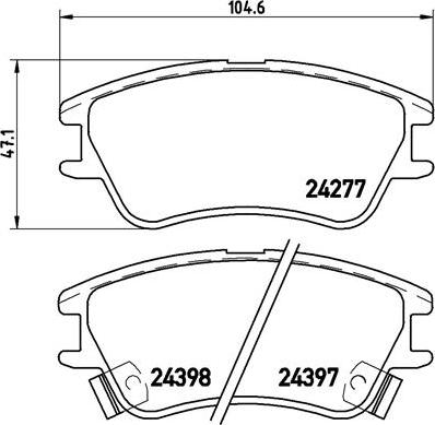 Brembo P 30 027 - Kit de plaquettes de frein, frein à disque cwaw.fr