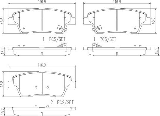 Brembo P30079N - Kit de plaquettes de frein, frein à disque cwaw.fr