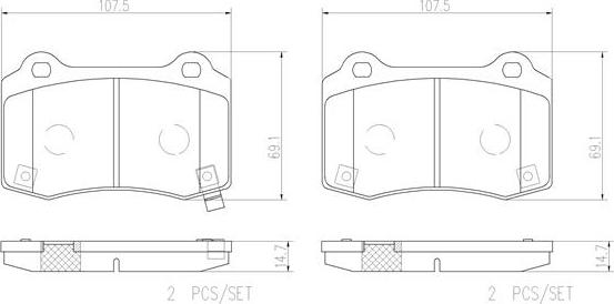 Brembo P30074N - Kit de plaquettes de frein, frein à disque cwaw.fr