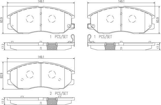 Brembo P30078N - Kit de plaquettes de frein, frein à disque cwaw.fr