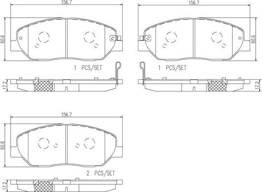 Brembo P30072N - Kit de plaquettes de frein, frein à disque cwaw.fr