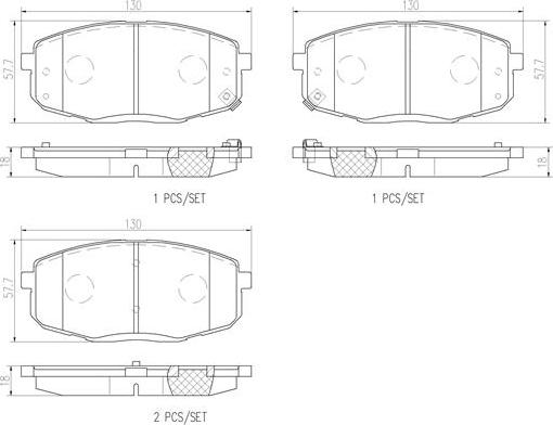 Brembo P30077N - Kit de plaquettes de frein, frein à disque cwaw.fr