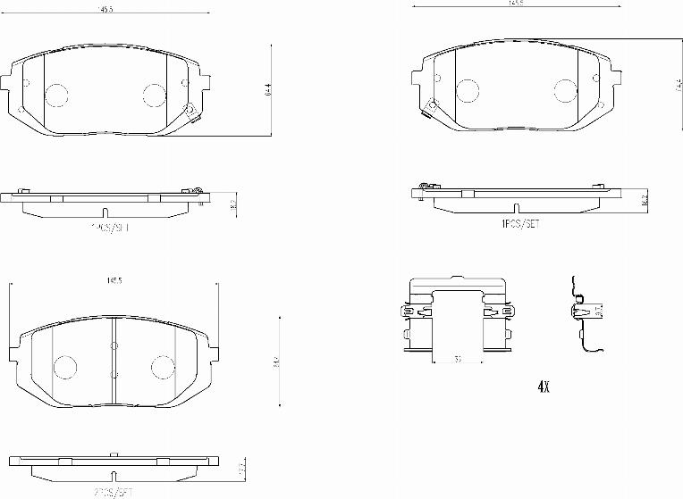 Brembo P30140N - Kit de plaquettes de frein, frein à disque cwaw.fr