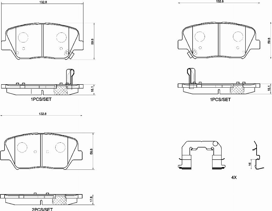 Brembo P 30 159 - Kit de plaquettes de frein, frein à disque cwaw.fr