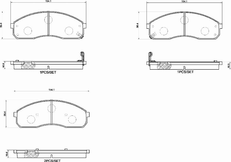 Brembo P 30 155 - Kit de plaquettes de frein, frein à disque cwaw.fr