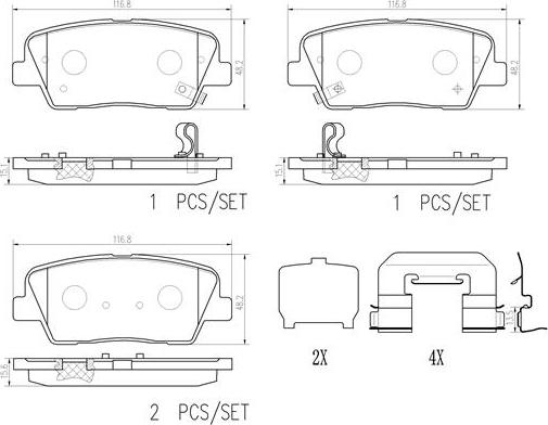 Brembo P30104N - Kit de plaquettes de frein, frein à disque cwaw.fr