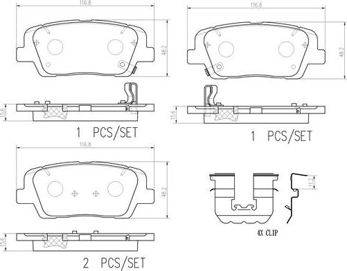 Brembo P30105N - Kit de plaquettes de frein, frein à disque cwaw.fr