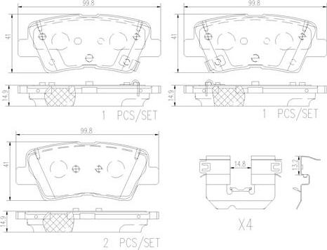 Brembo P30103N - Kit de plaquettes de frein, frein à disque cwaw.fr