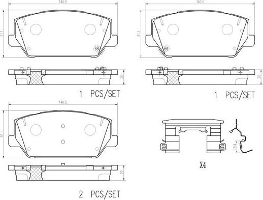 Brembo P30102N - Kit de plaquettes de frein, frein à disque cwaw.fr