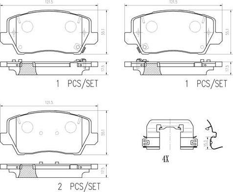 Brembo P30114N - Kit de plaquettes de frein, frein à disque cwaw.fr