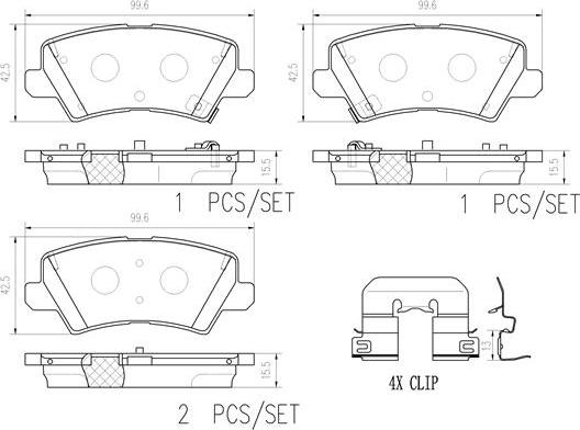 Brembo P30111N - Kit de plaquettes de frein, frein à disque cwaw.fr