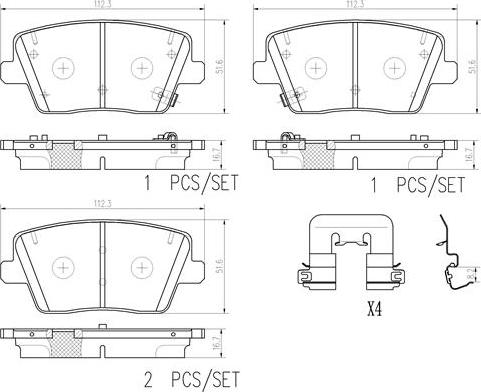 Brembo P30112N - Kit de plaquettes de frein, frein à disque cwaw.fr