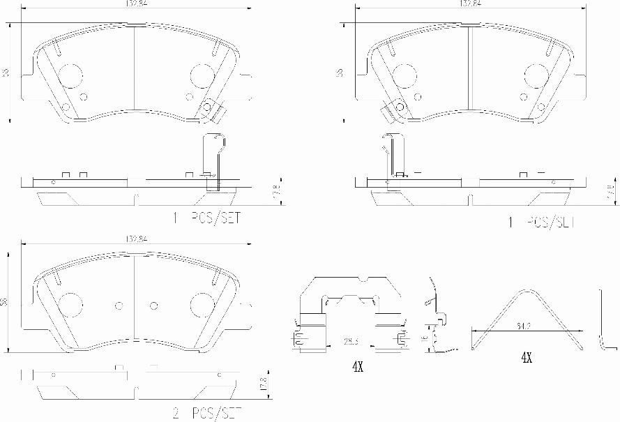 Brembo P30122N - Kit de plaquettes de frein, frein à disque cwaw.fr