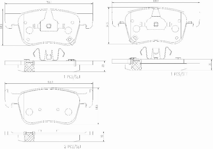 Brembo P 33 002 - Kit de plaquettes de frein, frein à disque cwaw.fr