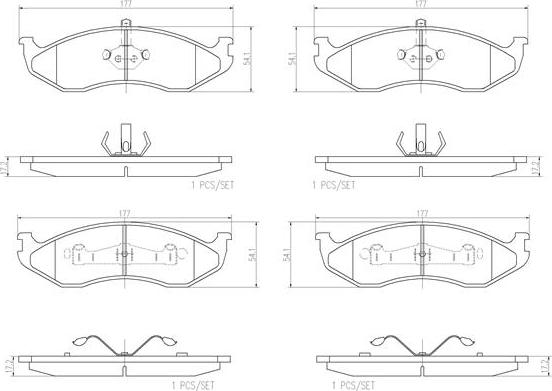 Brembo P37004N - Kit de plaquettes de frein, frein à disque cwaw.fr