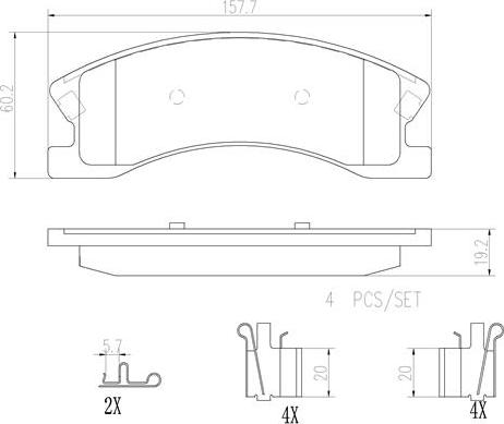 Brembo P37008N - Kit de plaquettes de frein, frein à disque cwaw.fr