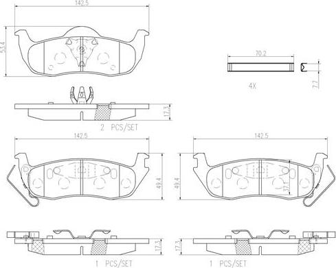 Brembo P37011N - Kit de plaquettes de frein, frein à disque cwaw.fr