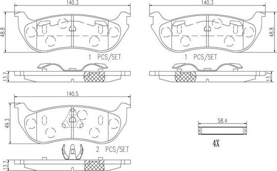 Brembo P37013N - Kit de plaquettes de frein, frein à disque cwaw.fr