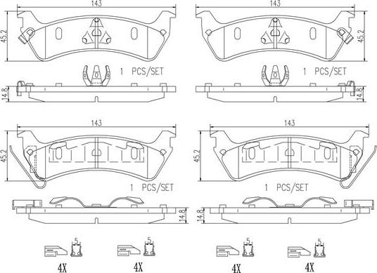 Brembo P37012N - Kit de plaquettes de frein, frein à disque cwaw.fr