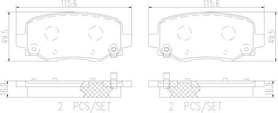 Brembo P37020N - Kit de plaquettes de frein, frein à disque cwaw.fr