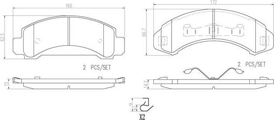 Brembo P24097N - Kit de plaquettes de frein, frein à disque cwaw.fr