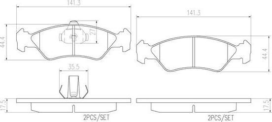 Brembo P24044N - Kit de plaquettes de frein, frein à disque cwaw.fr