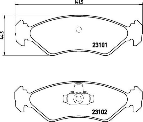 Brembo P 24 044 - Kit de plaquettes de frein, frein à disque cwaw.fr