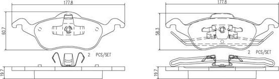 Brembo P24046N - Kit de plaquettes de frein, frein à disque cwaw.fr