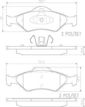 Brembo P24054N - Kit de plaquettes de frein, frein à disque cwaw.fr