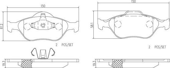 Brembo P24055N - Kit de plaquettes de frein, frein à disque cwaw.fr