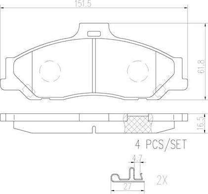 Brembo P24051N - Kit de plaquettes de frein, frein à disque cwaw.fr