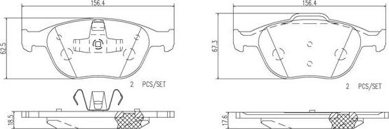 Brembo P24058N - Kit de plaquettes de frein, frein à disque cwaw.fr