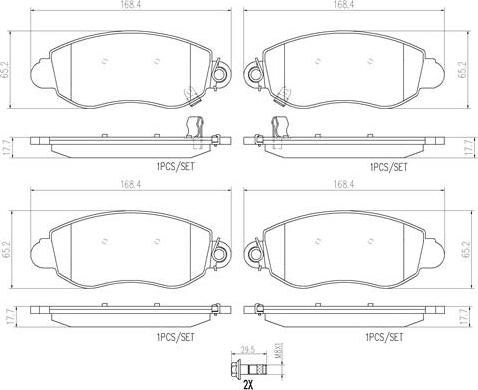 Brembo P24052N - Kit de plaquettes de frein, frein à disque cwaw.fr