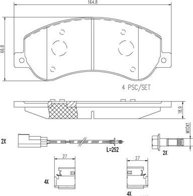 Brembo P24064N - Kit de plaquettes de frein, frein à disque cwaw.fr