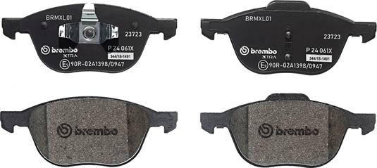 Brembo P 24 061X - Kit de plaquettes de frein, frein à disque cwaw.fr