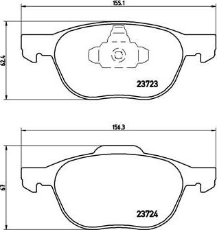 Brembo P 24 061 - Kit de plaquettes de frein, frein à disque cwaw.fr