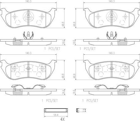 Brembo P24068N - Kit de plaquettes de frein, frein à disque cwaw.fr