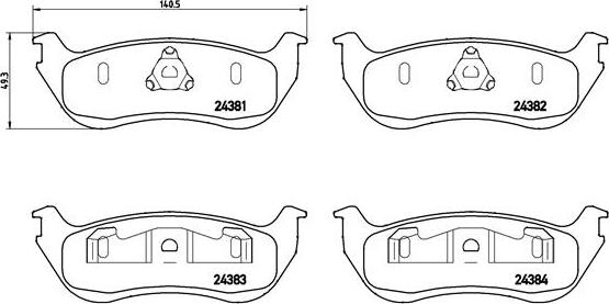 Brembo P 24 068 - Kit de plaquettes de frein, frein à disque cwaw.fr