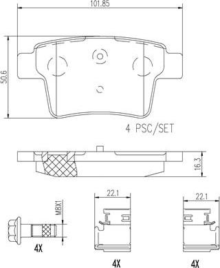 Brembo P24063N - Kit de plaquettes de frein, frein à disque cwaw.fr