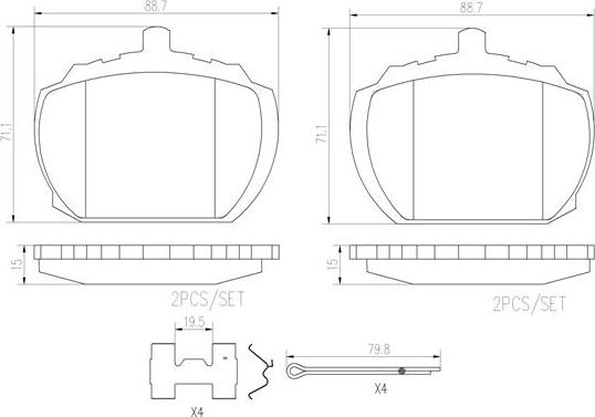 Brembo P24004N - Kit de plaquettes de frein, frein à disque cwaw.fr