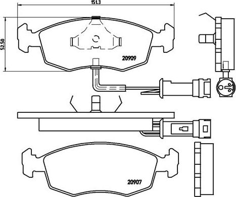 Brembo P 24 007 - Kit de plaquettes de frein, frein à disque cwaw.fr