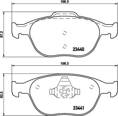 Brembo P 24 071 - Kit de plaquettes de frein, frein à disque cwaw.fr