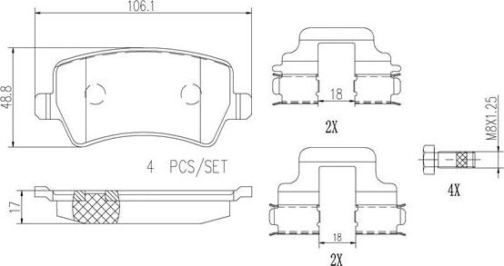 Brembo P24078N - Kit de plaquettes de frein, frein à disque cwaw.fr