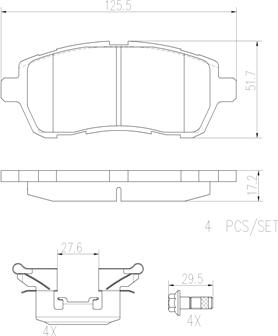 Brembo P24072N - Kit de plaquettes de frein, frein à disque cwaw.fr