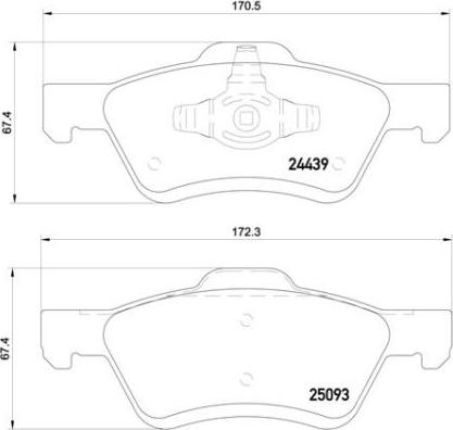 Brembo P 24 159 - Kit de plaquettes de frein, frein à disque cwaw.fr