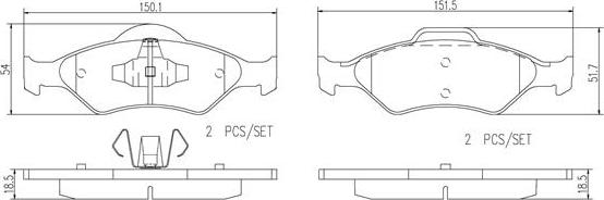 Brembo P24156N - Kit de plaquettes de frein, frein à disque cwaw.fr